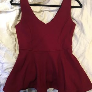 Red Peplum Top 🔥